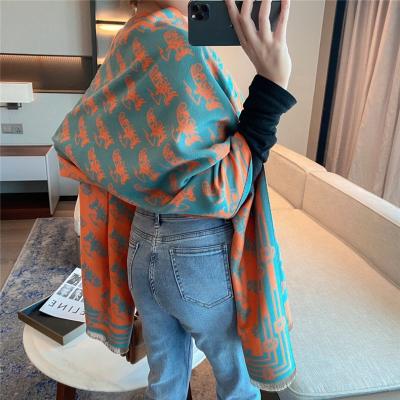 China Cashmere 2021 huge cashmere scarf supplier BT winter stock lot ladies long section winter dual-use warm thick shawl for sale