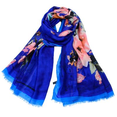 China 2020 Polyester Paragraph Large 100% Polyester Best Seller Fabric Shawls Scarves Pashmina Flower Scarves Shawls for sale