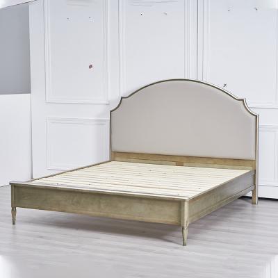 China Modern American Light Luxury Solid Wooden Soft Bed Master Bedroom Modern Wedding Bed Double Bed Furniture for sale