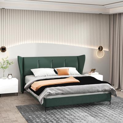 China Wholesale Customized Bed Design Solid Wood Genuine Leather Upholstered Bed Modern Luxury Italian Bedroom Furniture for sale