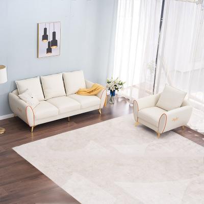 China Customized Light Modular Sofa White Leather Sofa Couch in Metal Base Luxury Leather with a Variety of Optional Styles for sale