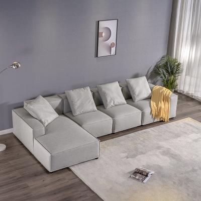 China Modular Customized Design Gray Splicing Fabric Living Room Sofa Furniture from Sofa Living Room Sofas Luxury for sale