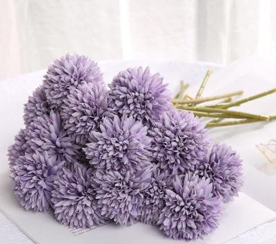 China Artificial Fake Flower Balls Silk Chrysanthemum Pink Brown Yellow for sale