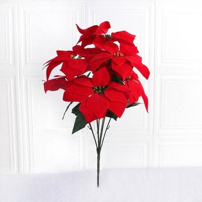 China 45 cm 50 cm Falsche Weihnachtsblumen künstliche Weihnachtspoinsettias Lebensbild zu verkaufen