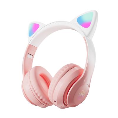 China Fast Charge 2023 new model bt029c hot selling led light cat ear bt headset headphone luminous foldable tf card stereo wireless earphone  ST8 for sale