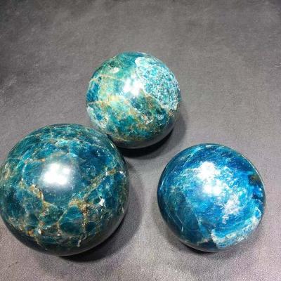 China Wholesale Natural Blue Crystal Ball Blue Egg Sphere China Apatite Crystal Craft For Decoration for sale