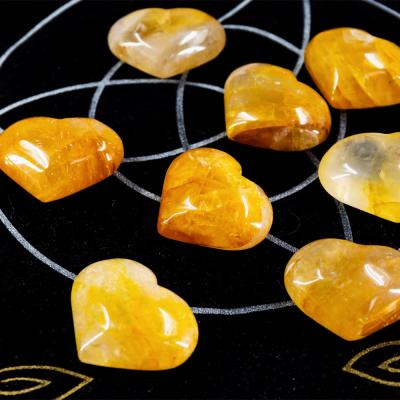 China Wholesale High Quality Natural Crystal Gold Stone Healer Quartz Heart Healing From Europe For Home Decoration for sale