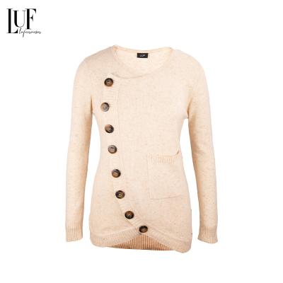 China New Summer Women Breathable Spring / Wheat Color Slim Knit Fashion Knitted Button Cardigans for sale