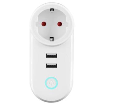 China Wifi Smart Plug 16 One WiFi Smart Plug with 2 USB Ports Mini WiFi Outlet Compatible with Alexa Google Home Remote Control for sale