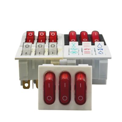 China Triple 2 Speed ​​9 Boat KCD3 Type Switch Multicolor 15A250V Pin With Light Weight 3-in-1 Combination Kcd3 Deformation Switch for sale