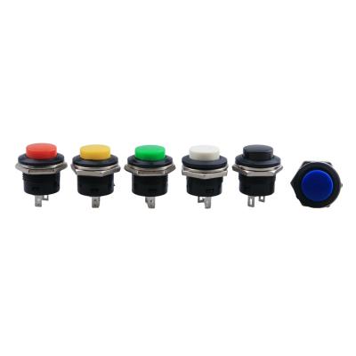 China Button Press R13-507 16MM Round Lockless Reset Button R13-507 Red Yellow Green Black White Switch for sale