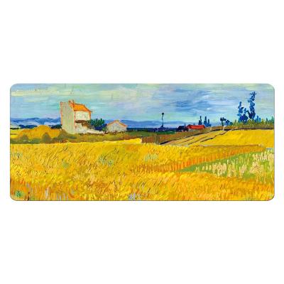 China Anti-slip Van Gogh Wheat Field Natural Rubber Waterproof Personalized Custom Heat Transfer Mouse Pad Game Pad Mouse Pads for sale