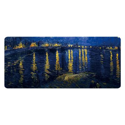 China Anti-slip Starry Night on the Rhone Riveri's Van Gogh Art and History Famous Painting Mouse Pad Thickened Precision Locking Customization for sale