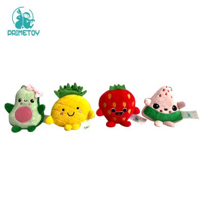 China Cute Factory Toy Kawaii Pendant Keychain Toy Gift Simulation Cartoon Sound Doll Watermelon Fruit Plush Toy for sale