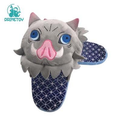 China Cheap custom made Inosuke hashibira bedroom women demon slayer cartoon light plush slipper for sale