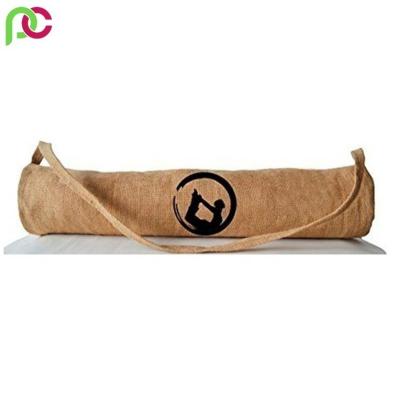 China Promotional Top Research Eco-friendly Jute Fitness Bag Yoga Mat Carry Bag Yoga Gym Mat Jute Bags Manufacturer for sale