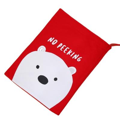 China Durable / Eco / Reusable Wholesale Custom Logo Printed Small 100% Cotton Drawstring Gift Bag for sale