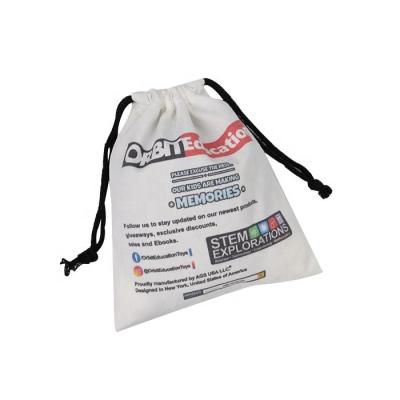 China Eco Friendly White Cotton Canvas Drawstring Bag Pouch Custom OEM Logo Printed for sale