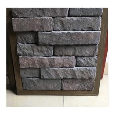 China Exterior And Interior Wall Dark Gray Face Wall Decoration Rock Stone Fireplace for sale