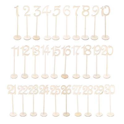 China Europe 2022 Hot Sale For Wedding Decor No.1-No.20 Wooden Unique Table Numbers for sale