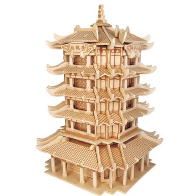 China 2022 New DIY Wooden Toy 3D Puzzle China Model Wooden Puzzle Set Wooden Hand Building Model for sale