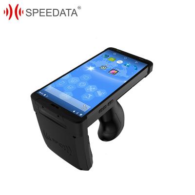 China Handheld Reader Rfid Uhf Reader Handheld Computer Android Nomad Reader With 2D Barcode Scanner for sale