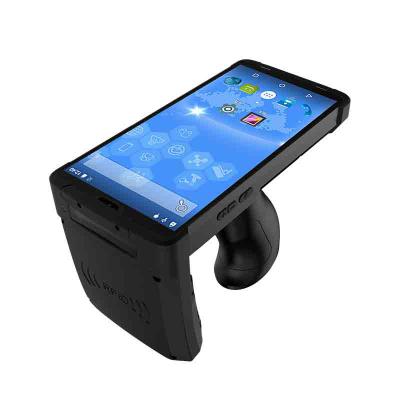 China Android 8.1 Mobile Terminal UHF RFID Reader 1D/2D Barcode Scanner Handheld Computer Rugged PDA with Pistol Grip Industrial PDA for sale