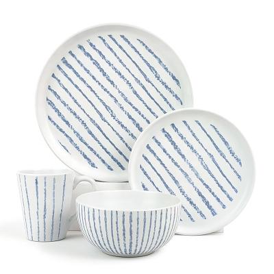 China Sustainable Wholesale Stoneware Pad Printing Dinner Set Western Dinnerware Set Ceramic Dishes Sets Dinnerware for sale