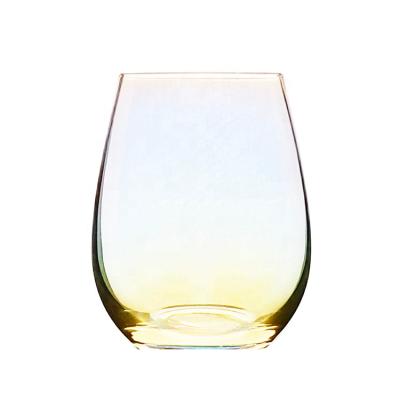 China Machine Made High Quality Wedding Colored Bulk Wine Glasses Crystal Tumbler Glass for sale