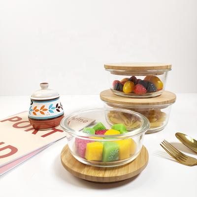 China Amazon Premium Hot Selling Steamable Glass And Bamboo Eco-Friendly Food Storage Container Set For Food Storage for sale