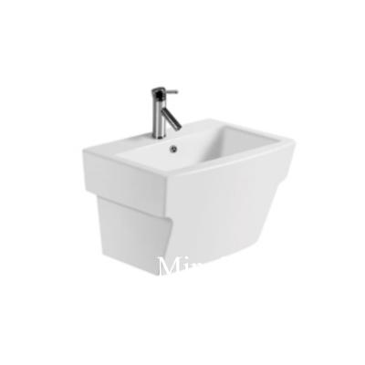 China Excellent Clean Design Easy Wash Semi Ceramic Wall Hung Basin For Small Apartment for sale