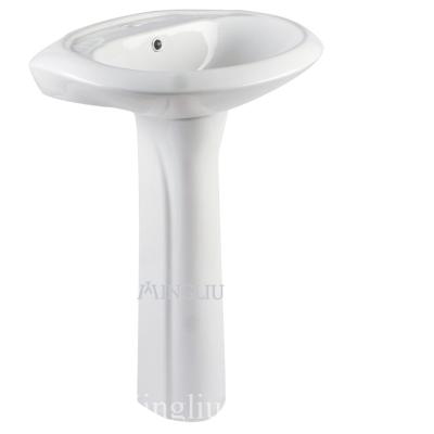 China Hot Sale Easy Clean Elegant Design Ceramic Wash Basin Pedestal for sale