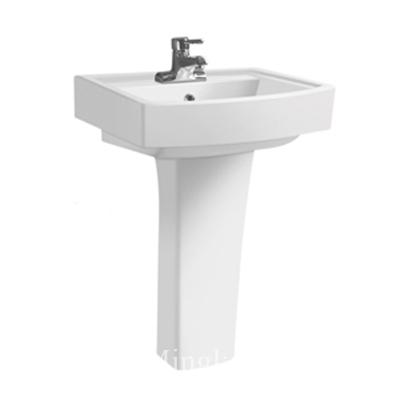 China OEM Hotel / Household Bathroom / Easy Clean Ceramic Apartment / Porcelain Basin With Pedestal Price for sale