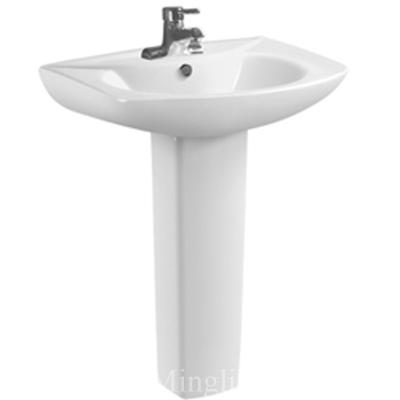 China Easy Clean Apartment Project Top Quality Modern Bathroom Basin With Pedestal for sale