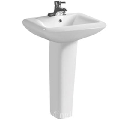 China Asia Easy Clean Hot Sale Ceramic Bathroom Pedestal White Sink for sale