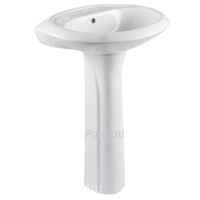 China Hot Sale Easy Clean Cheap Bathroom Ware Ceramic Pedestal Wash Basin Ceramic Sink for sale