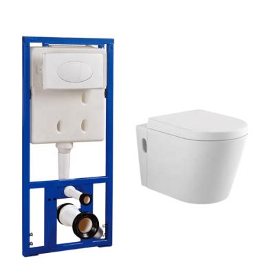 China Wall Hung Mounted Toilet Western Water Tank Wc Toiletries Washdown P Type Sanitary Concealed Cabinet for sale