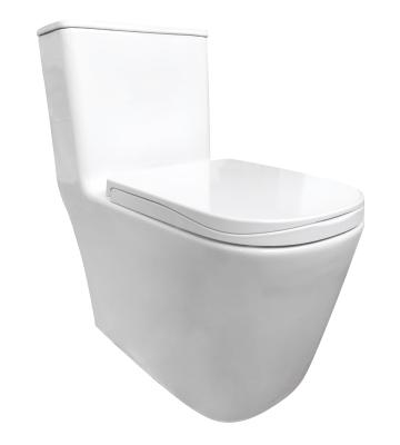 China Wholesale Chaozhou Style Modern Dual Bowl Bathroom Ceramic Siphonic One Piece Flush Toilet for sale