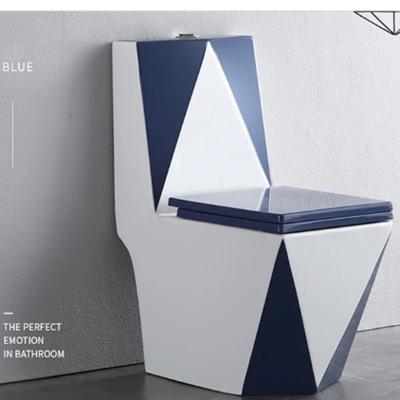 China Modern Nice Design Color Diamond Shape One Piece Toilet for sale