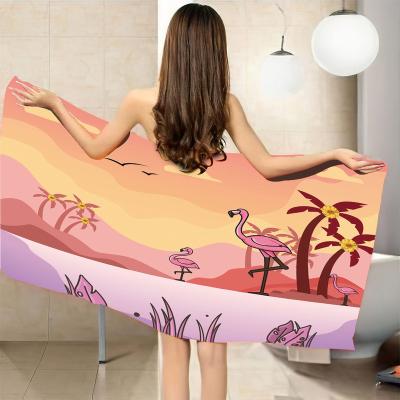 China Child-safe soft comfortable and lightweight beach towel is suitable for swimming and travel vacation carrying and convenient storage for sale