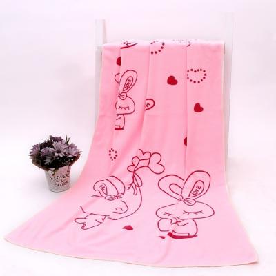 China Cute Rabbit Water Safe Cute Water Absorbing Digital Print Solid Color Pattern Kids Beach Towel To Accept Custom Sizes And Other Styles for sale