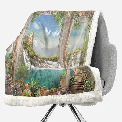 China Can Be Customized 2023 Hot Sales New Custom Berber Fleece Sublimation Transfer Blankets High Quality Throws Flannel Blankets for sale