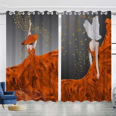 China Blackout Custom Design Modern Luxury Polyester 3d Printed Blackout Window Curtains Large Curtain For Living Room Shower Curtain for sale