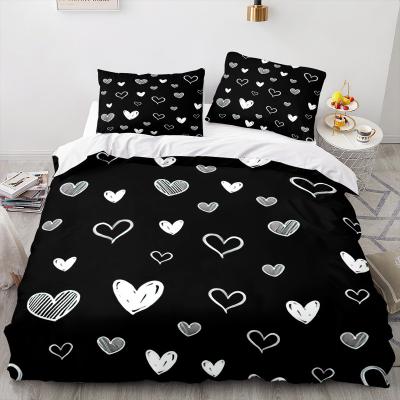 China Nondisposable Household Items Custom Series Nondisposable Foreign Trade Digital Printing Bedding Three Pieces Set Polyester Fabric Available Wholesale for sale