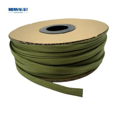 China 30mm Military Green Polyester Nylon Expandable Braided Sleeving for sale