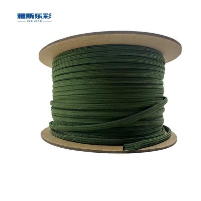 Chine Cable en nylon vert militaire tressé Manches de câble en fil à vendre