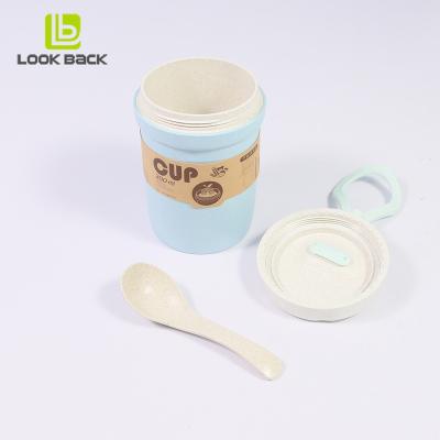 China SEEM Biodegradable AFT Hot Selling Rice Husk Lunch Box Soup Eco Friendly Biodegradable Cups With Handle for sale