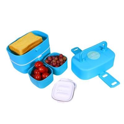 China Wholesale 4 Compartments Black Airtight Kids Lunch Boxes Eco-Friendly BPA Free Bento Box For Kids for sale