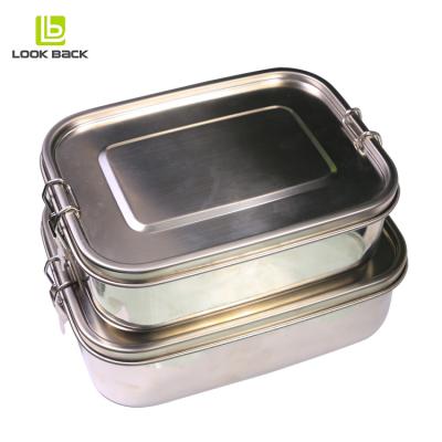 China Eco-Friendly Hot Selling Lunch Box Container Meal Food Freshness Preservation Sale Kids School Stainless Steel Lunch Box for sale