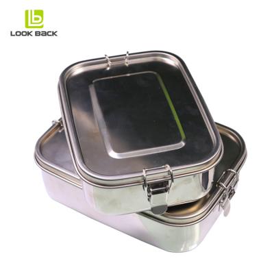 China Wholesale Customized Freshness Storage Factory Metal Lunch Container 4 Compartment Stainless Steel Bento Lunch Box for sale